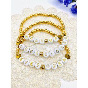 Tupac Quote beaded stretch bracelet set